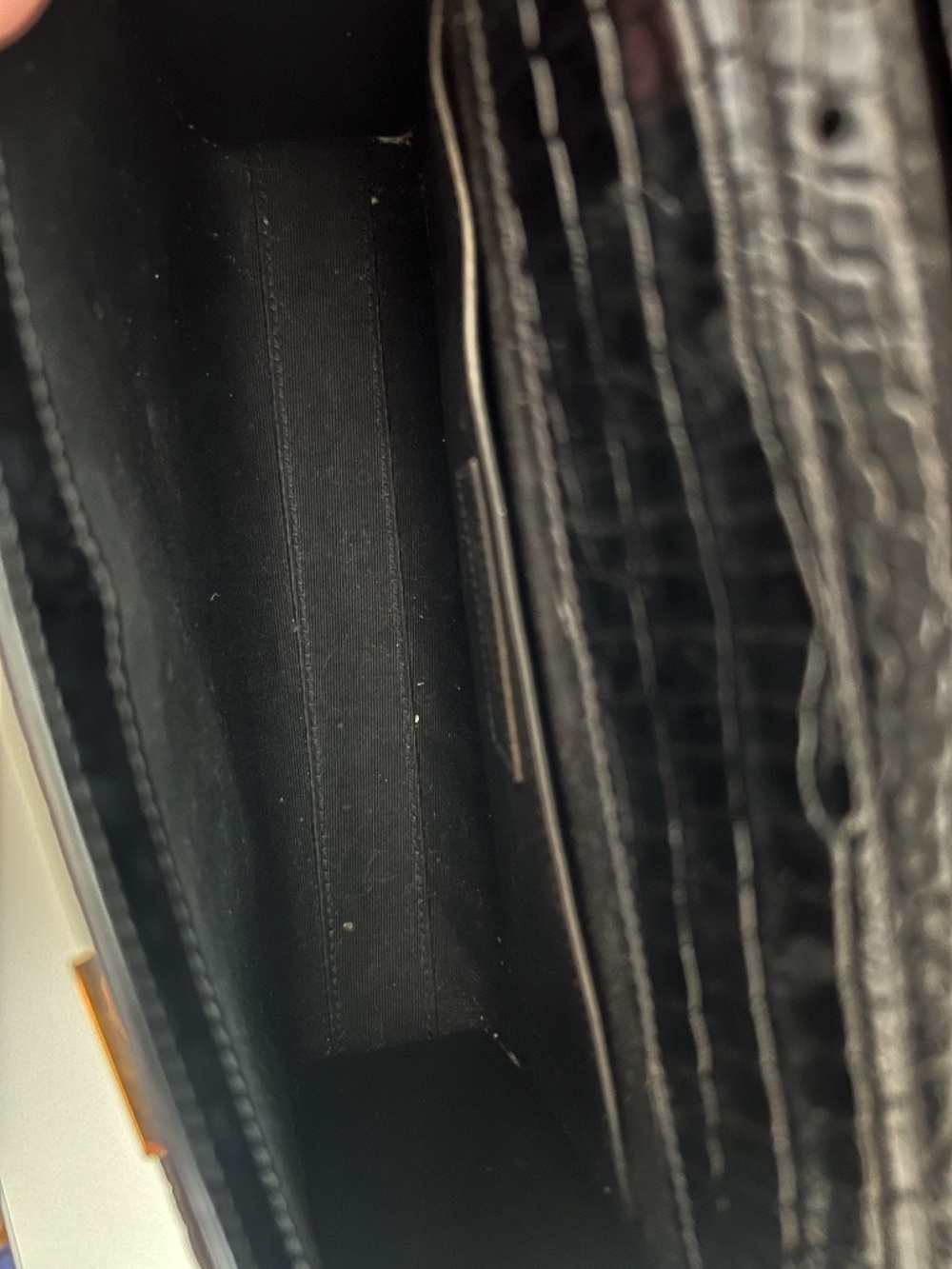 YSL Small Manhattan in Black Croc-Embossed Leather - Picture 13 of 16